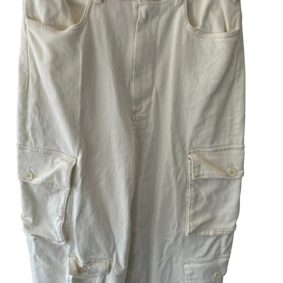 The Frankie‎ Shop Hailey Denim Oversized Cargo Pants in White Size Small - Picture 4 of 12